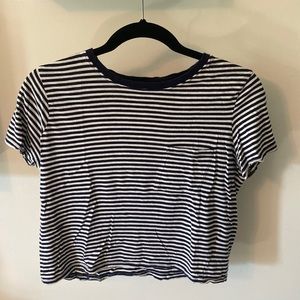 Navy and white stripped shirt